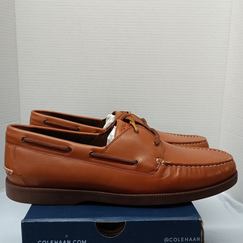 Cole Haan G1+ Bowside Boat Shoes Men Size 13 Brown Leather Grand‎ C42132 Loafer